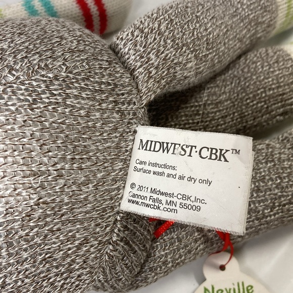 Genuine Monkeez and Friends Sock Monkey “ Neville” Plush Stuffed Animal Gray 19” - Picture 7 of 15